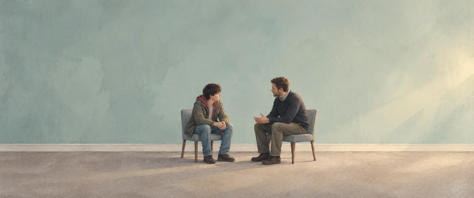 Quiet Conversation In A Sunlit Room